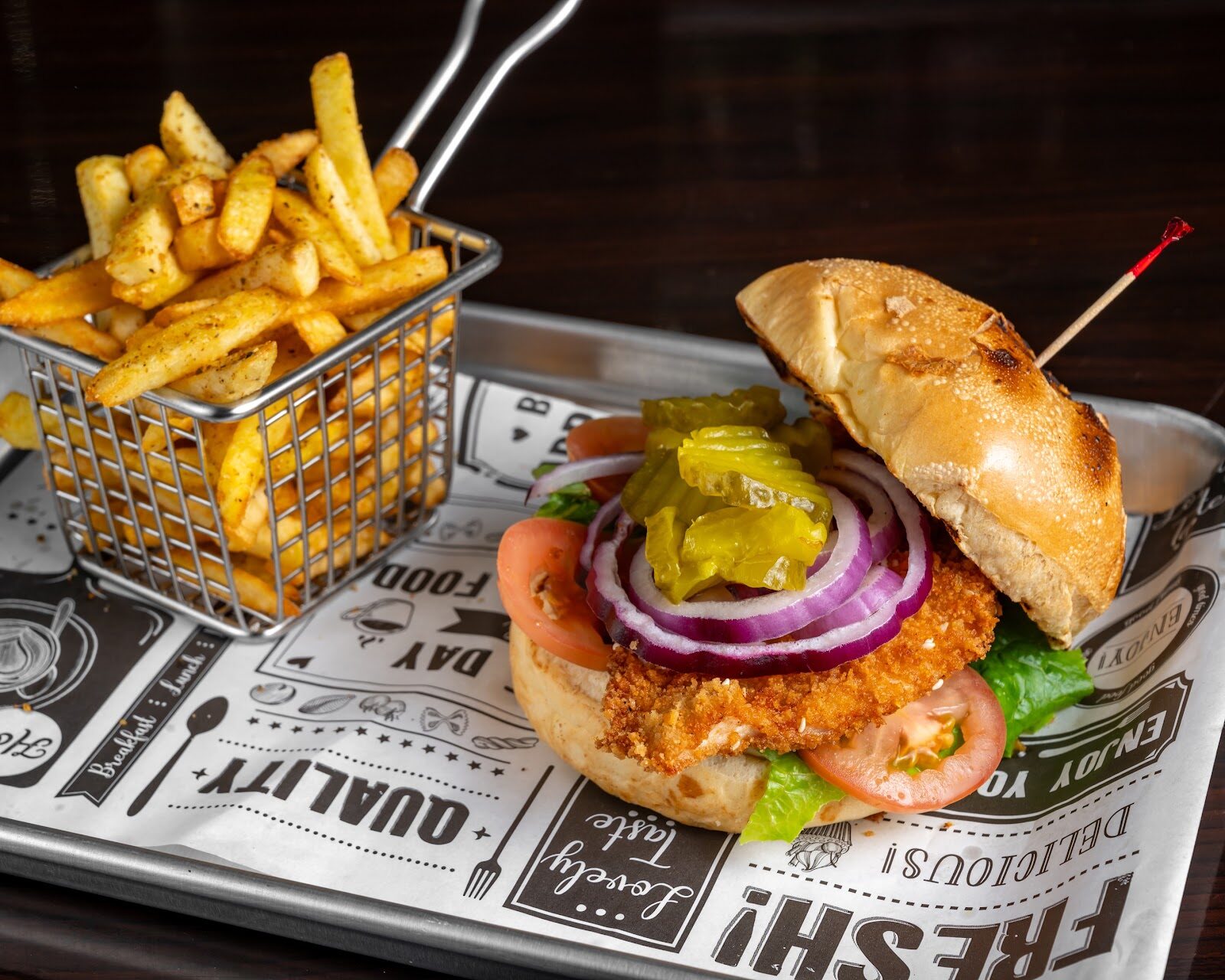 Crispy chicken burger